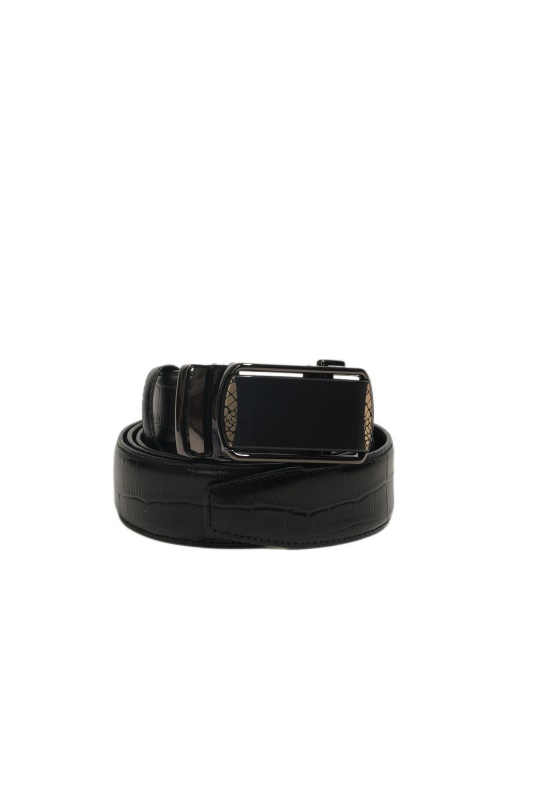 Crocodile Embossed Leather Gear Belt